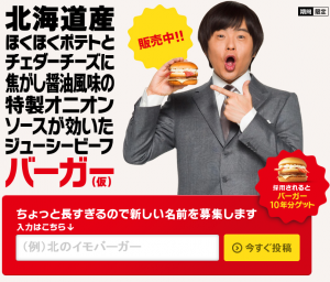 名前募集バーガー キャンペーン McDonald s